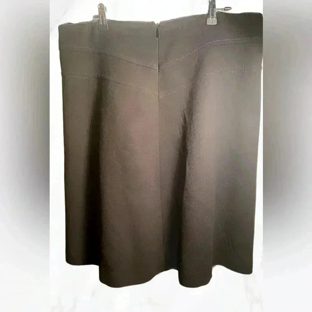 BOSS Hugo boss classic stylish black trend Aline rear zipper wool midi skirt 36 - Picture 3 of 4